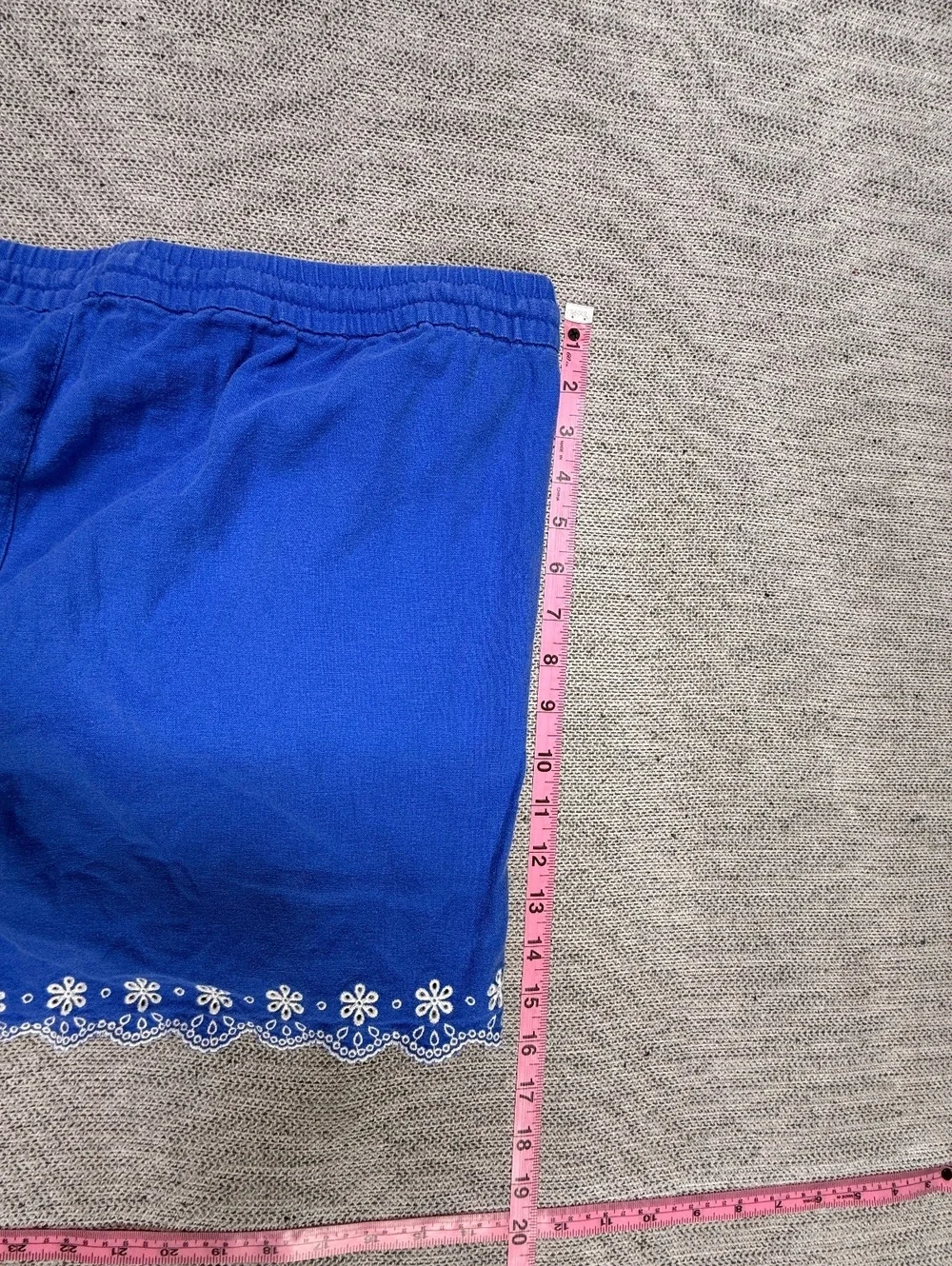 J.Crew Linen Blend Scalloped Hem Shorts XL Blue